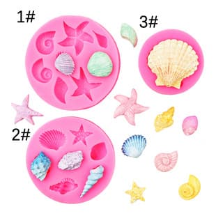 Ocean Theme Conch Starfish Seashell Silicone Mold Fondant Ocean Cake Chocolate Decoration Handmade Soap Accessories