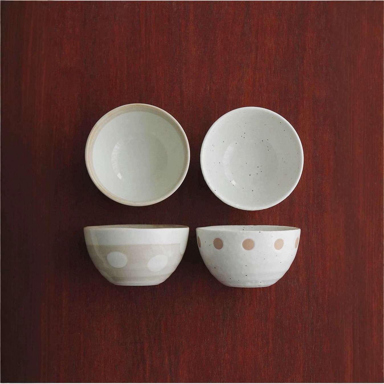 Gentle Milk Coffee Underglaze Color Wave Dot Rice Bowl Japanese Simple Ceramic Tableware Home Rice Bowl Dessert Bowl Restaurant Tableware