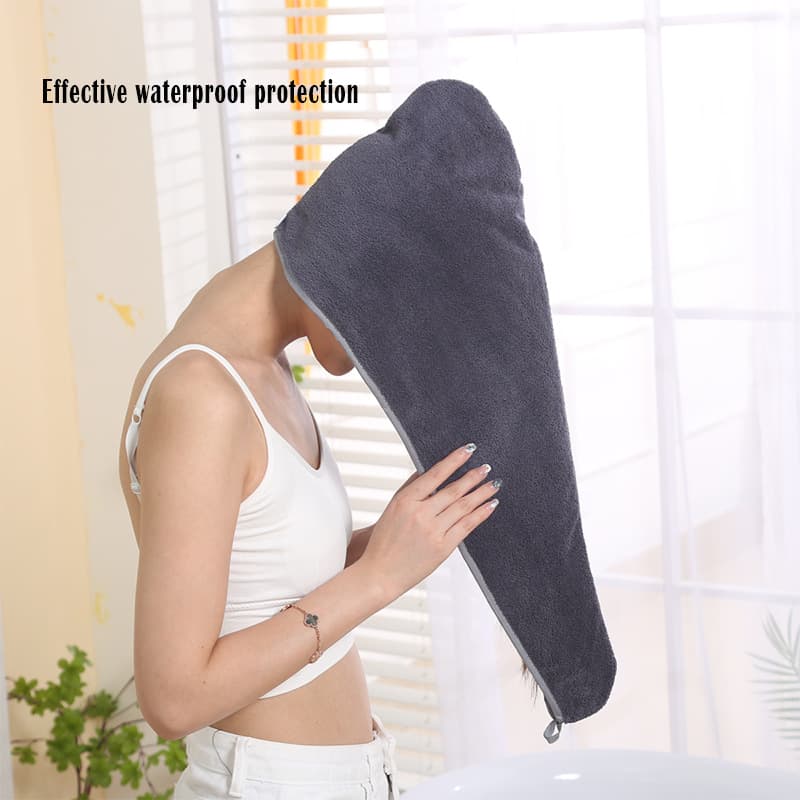 Quick-Dry Hair Towel Cap, Solid Color with Bound Edge, Absorbent Bath Cap, Fast-Drying Hair Wrap Towel for Washing Hair