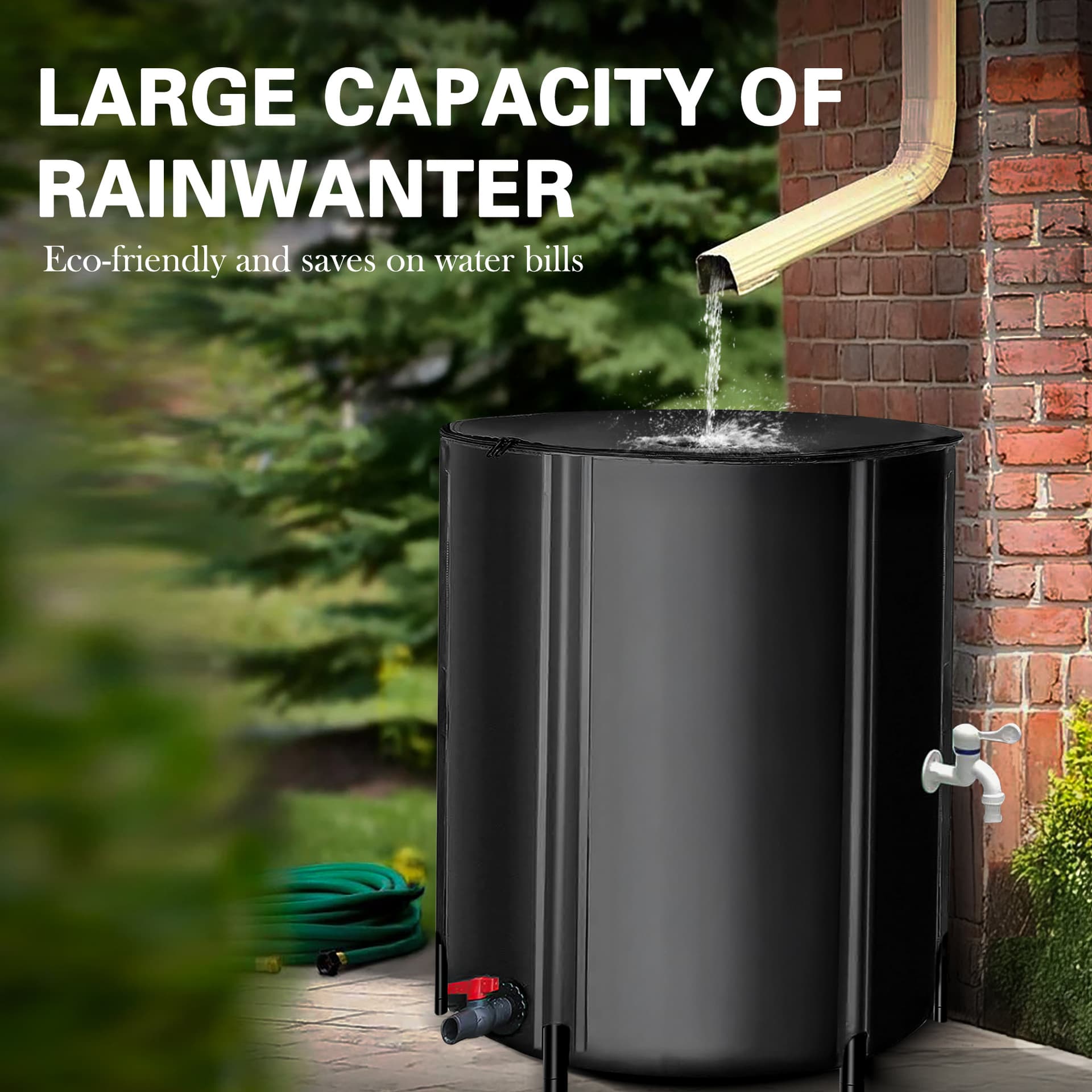 Cross-Border Exclusive Supply, Outdoor Rain Barrel, Multi-Functional Water Storage Barrel, PVC Assembled Foldable Garden Rainwater Collector