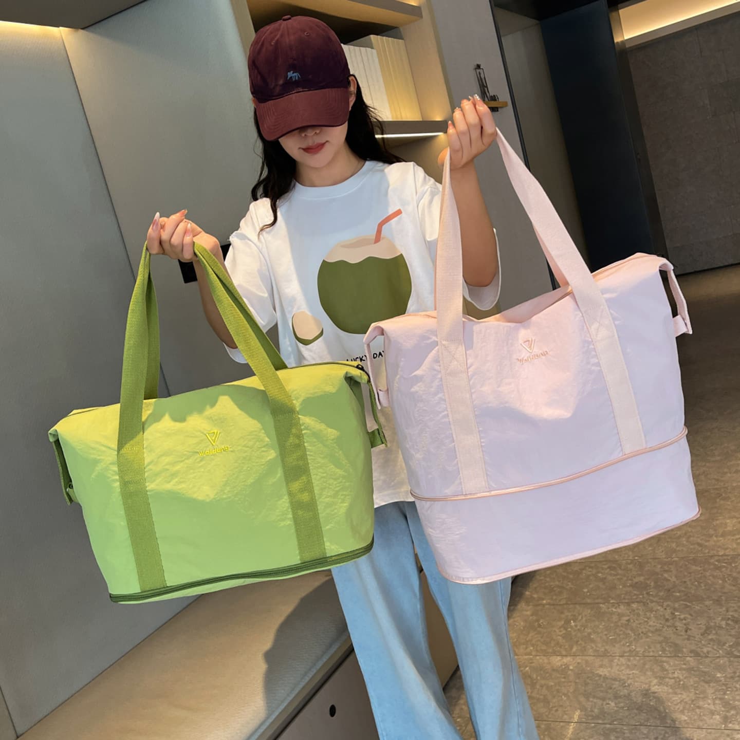 Waterproof Expandable Wet-Dry Separation Travel Bag Women's Bag Storage Organizer for Business Trip, Maternity, Travel, Short Trip Luggage