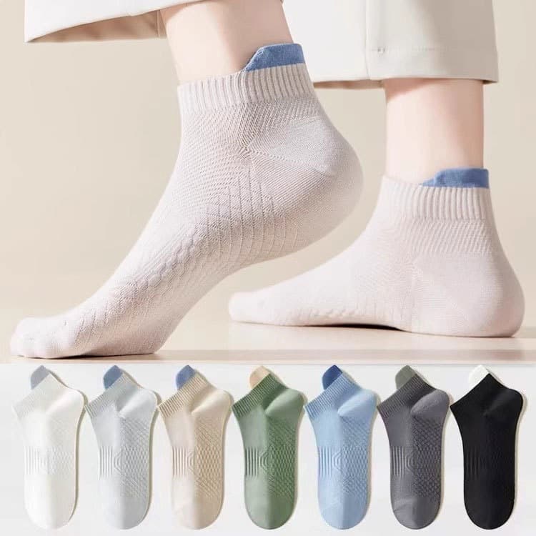 Men's Short Socks, Summer Cotton Socks, Sweat-Absorbent, Breathable, Non-Slip Sports Socks, Seamless Thin Short Tube Boat Socks