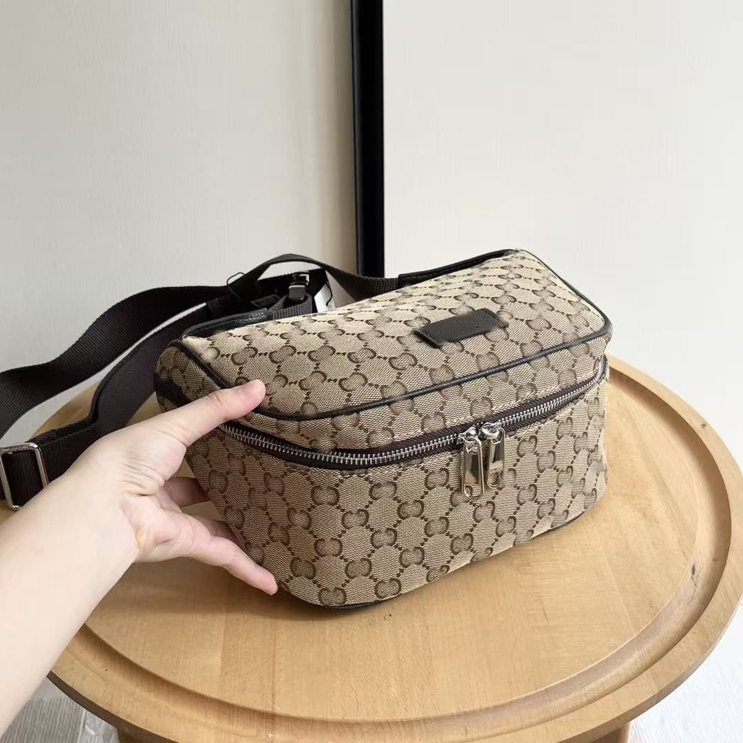 GG new letter presbyopia L V cosmetic bag waterproof storage bag shoulder crossbody genuine leather fashion women's bag foreign trade cross