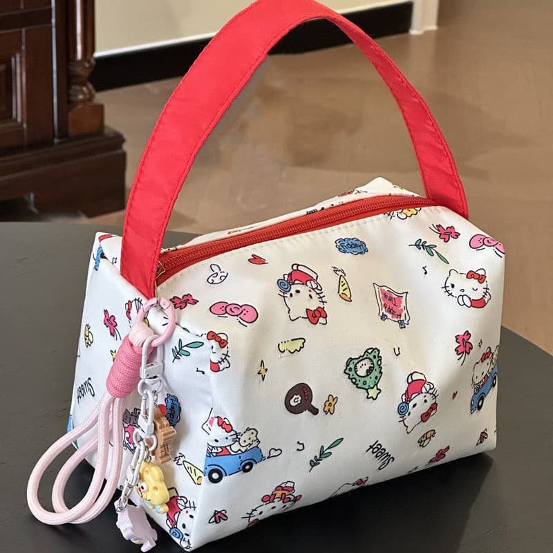 New Fall/Winter Bubble Cotton Large Capacity Cosmetic Bag Portable Storage Bag Toiletry Bag 3D Super Cute Handbag for Women