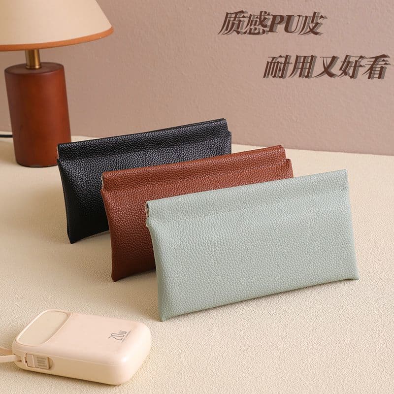 Cash Wallet with Lychee Pattern, Simple Snap Closure, Large Long Style, Portable Storage Bag, Unisex Small Wallet