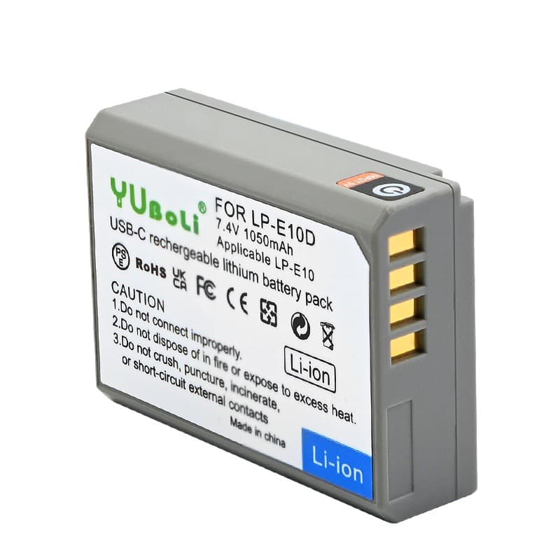Type-C Interface with Battery Level Display LP-E10D Compatible with Canon 1300D 1100D 1200D Camera Battery