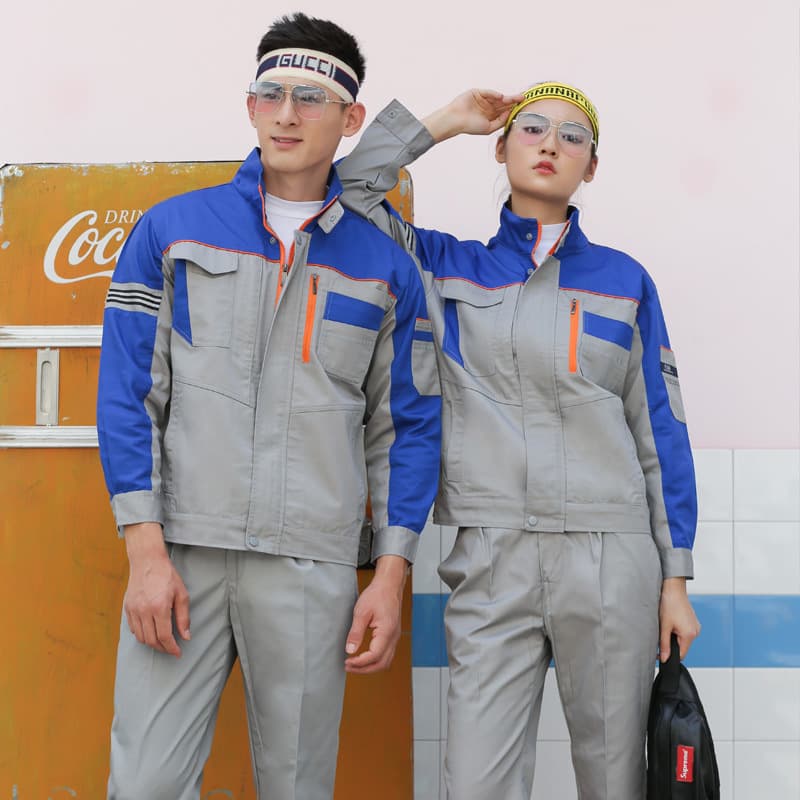 Spring and autumn long-sleeved work clothes suit for men and women, wear-resistant construction site work tops, auto repair shop clothes, labor protection clothes