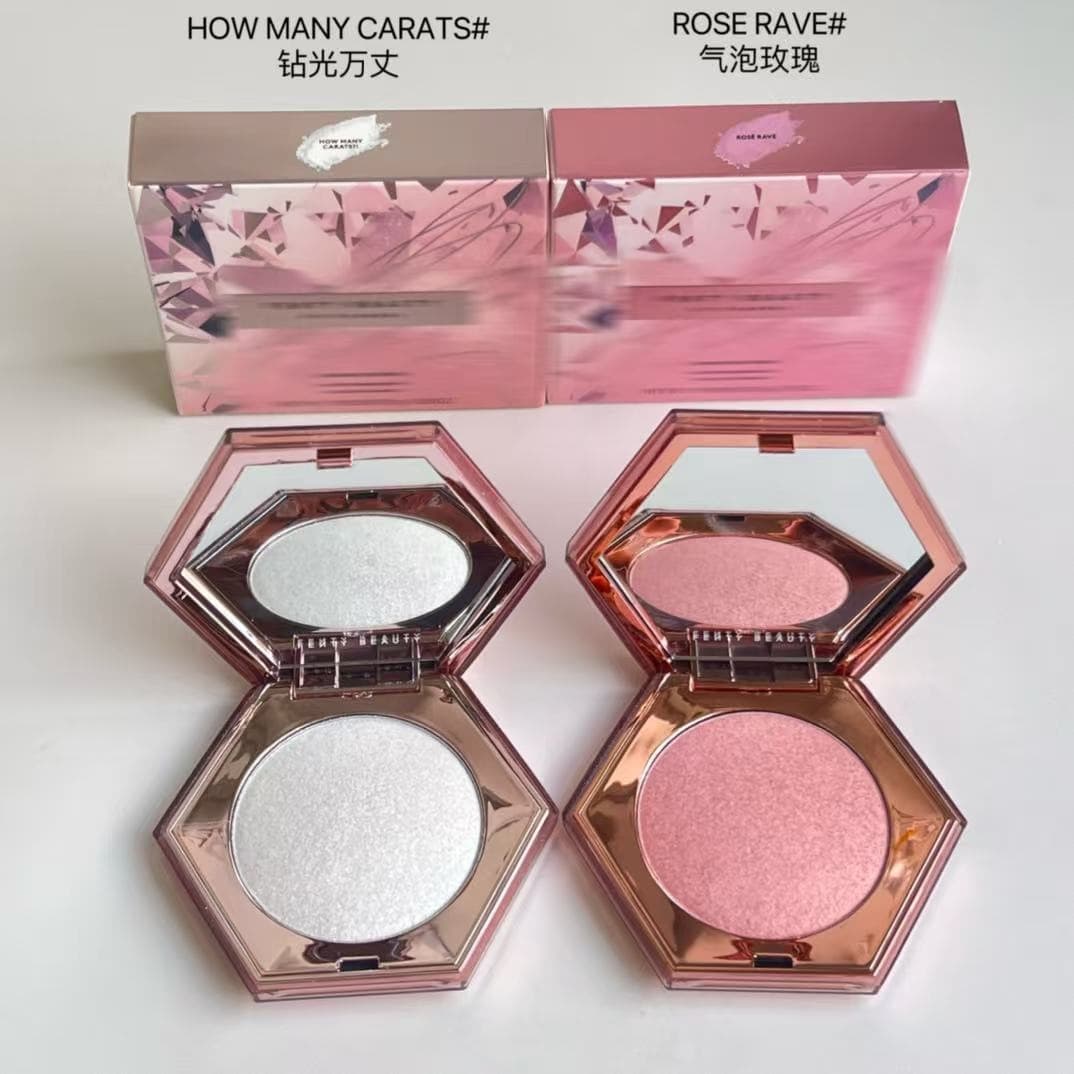 【Cross-border Trade】Rihanna Diamond Highlighter & Contour - Diamond Bomb / Bubble Rose Highlighter Powder Full Size