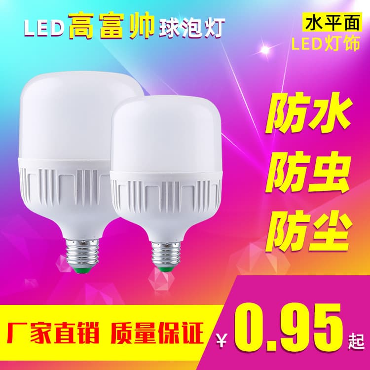 Factory direct sales of E27 screw base LED three-proof lights, indoor home energy-saving ultra-bright premium globe bulbs wholesale.