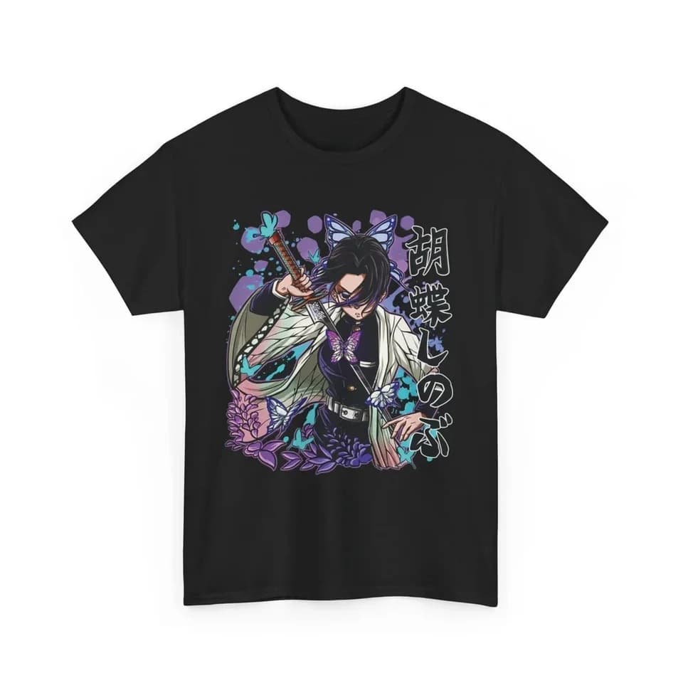 Pure cotton T-shirt Demon Slayer Shinobu Butterfly Bloom pure cotton men and women anime style fashionable and comfortable short-sleeved t-shirt