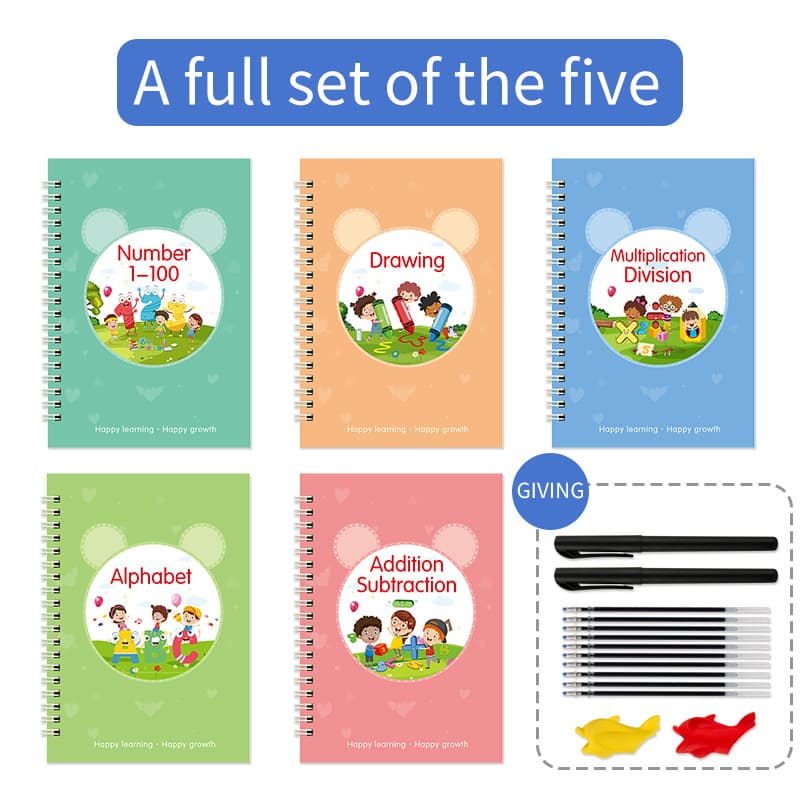 New Edition Cross-border E-commerce Amazon Full English Children's Hard Pen Groove Calligraphy Gift Set