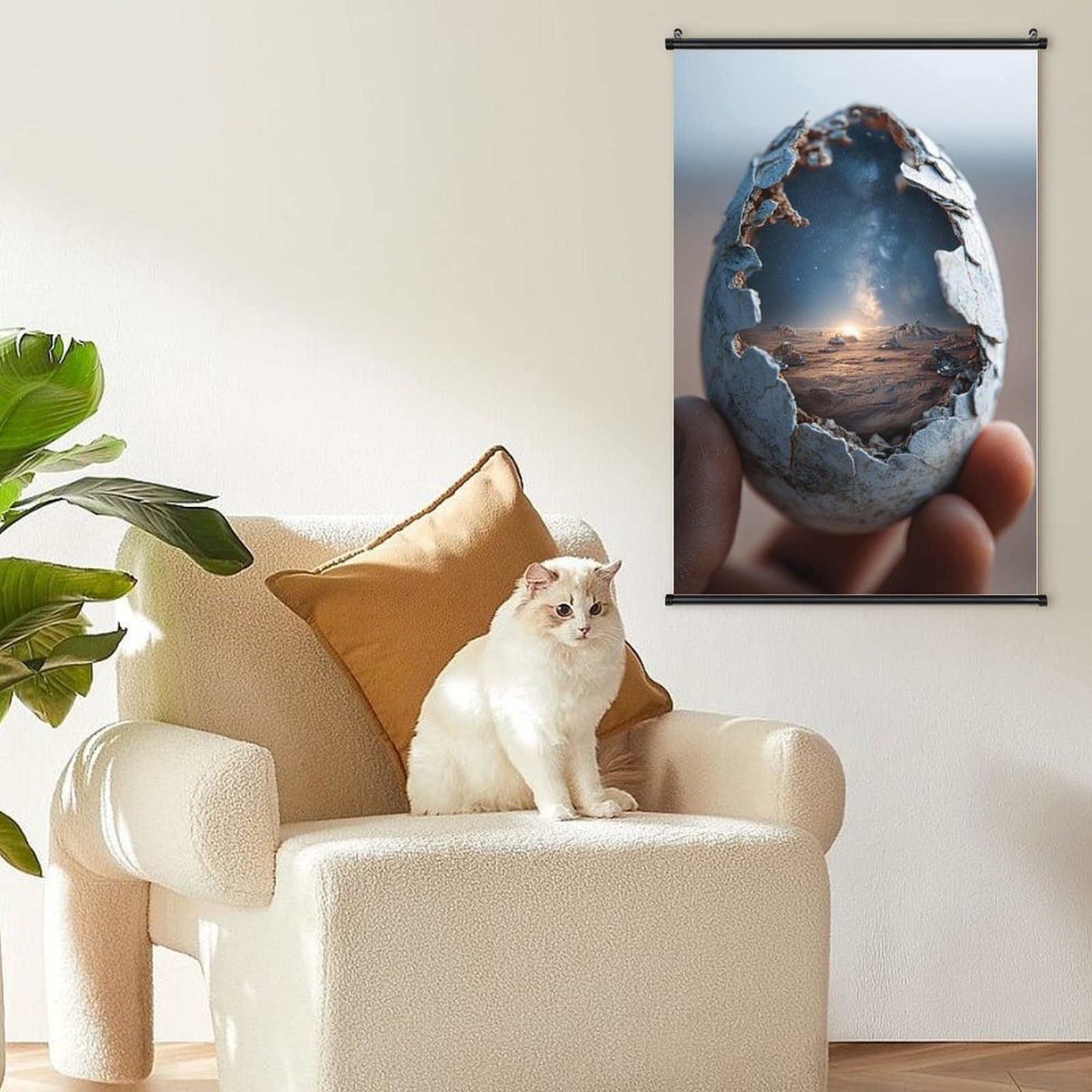Amazon, Shein, AliExpress, TEMU Cross-border Eggshell World Black Frame Hanging Painting, Custom Oil Painting from Your Image
