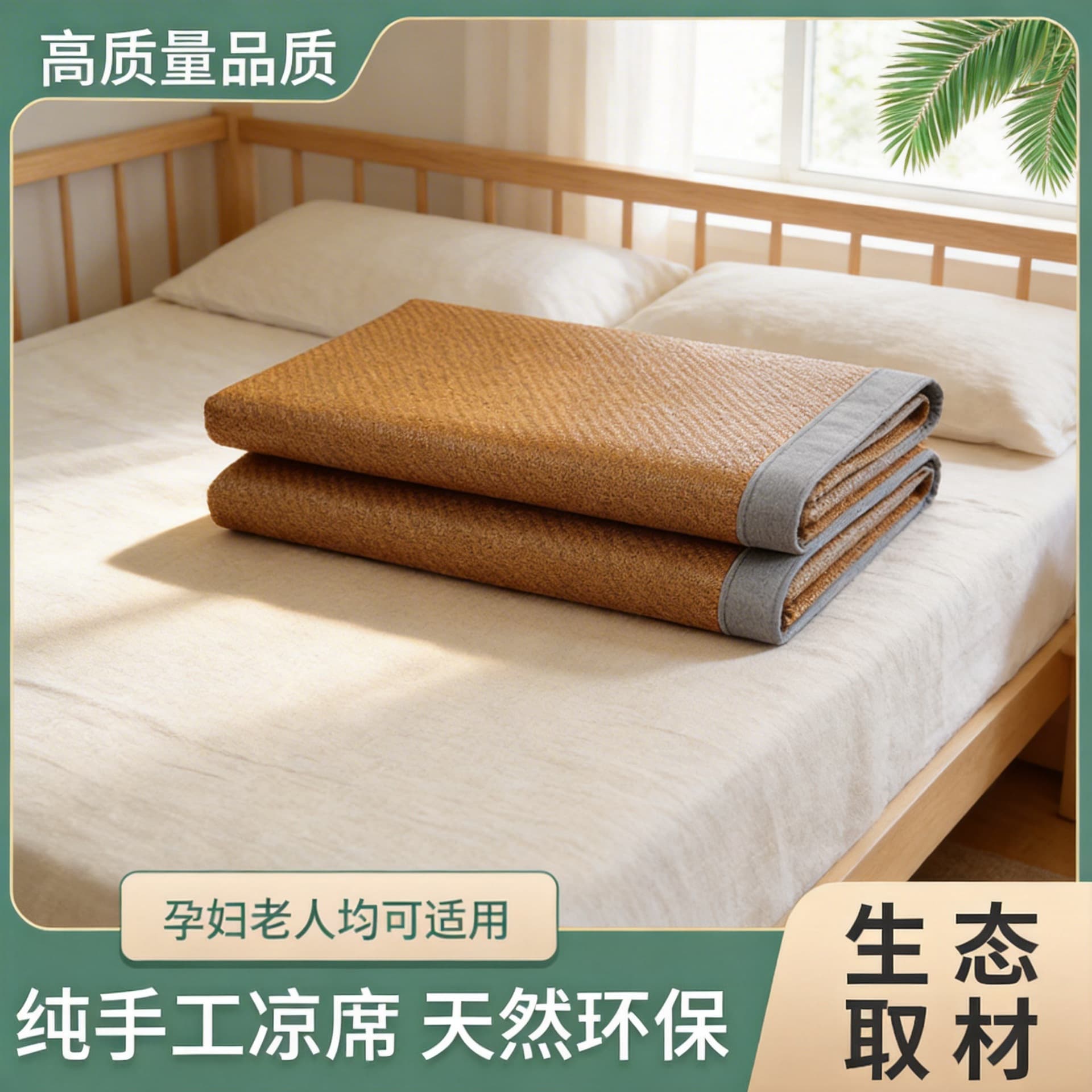 Rattan mat summer ice silk mat double-sided thickened encrypted foldable home 1.5m 1.8m student dormitory single