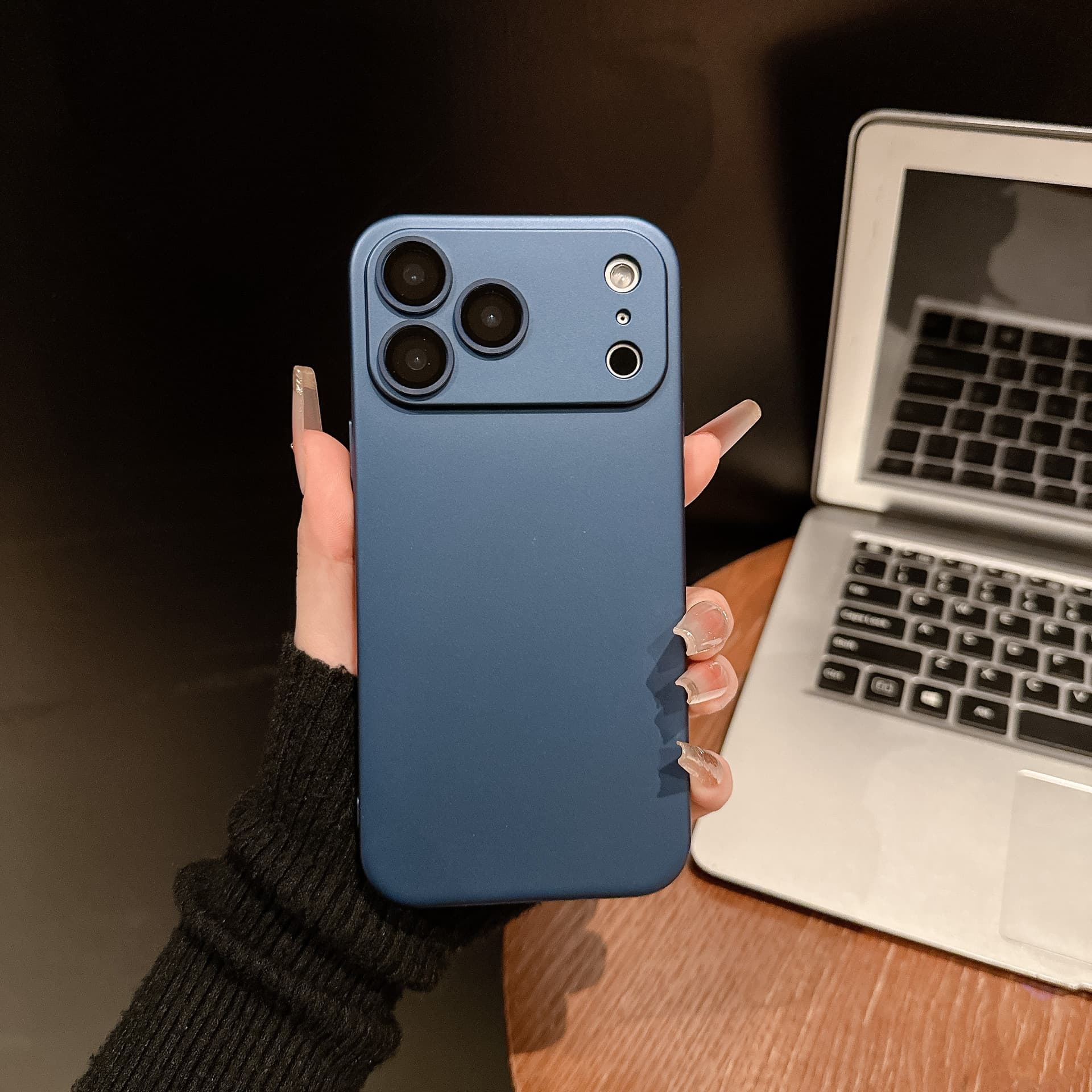 Compatible with Apple 17 Pro Max Phone Case Metallic Paint Matte iPhone 16 Minimalist Solid Color 15 Drop-Resistant Protective Cover