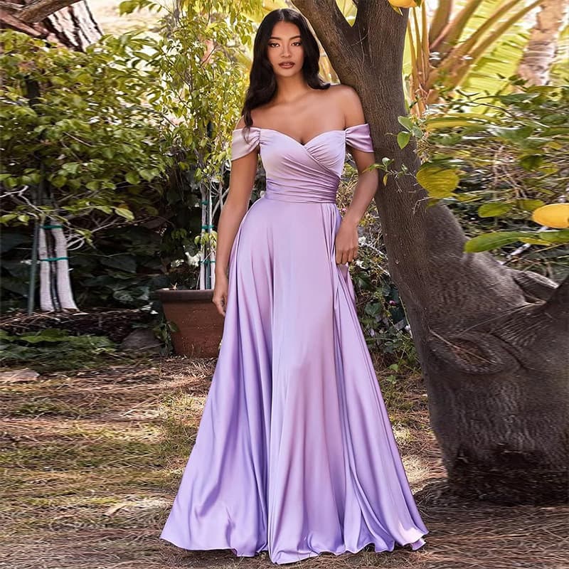 European and American One-Shoulder Strapless Evening Gown Amazon eBay New Adult Prom Host Birthday Dress