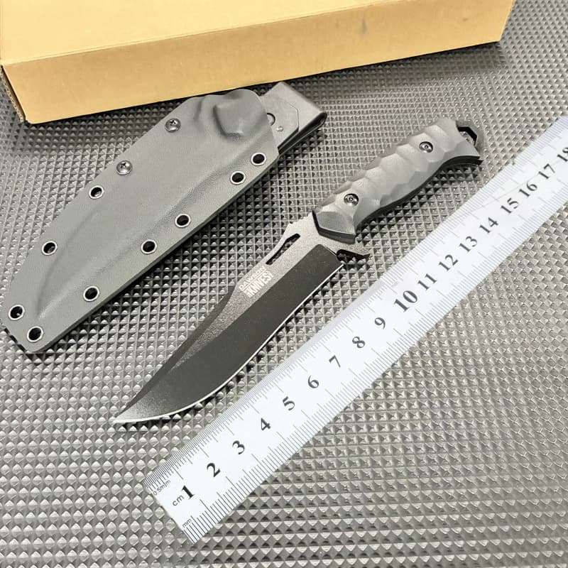 Cross-border Hot Selling Dawson Outdoor Small Straight Knife, Wilderness Survival Knife, Portable Self-Defense Knife with K Sheath, Fruit Knife