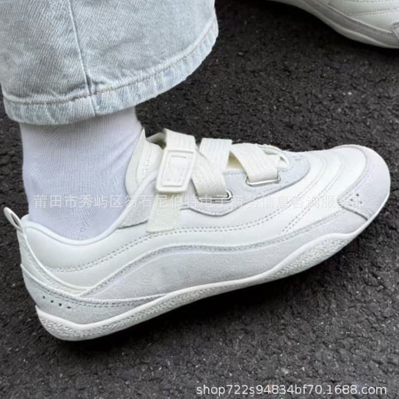 Putian Adidas Fos Ballet Shoes for Men and Women, Slip-On Magic Tape Plush Suede Dance Sports Shoes
