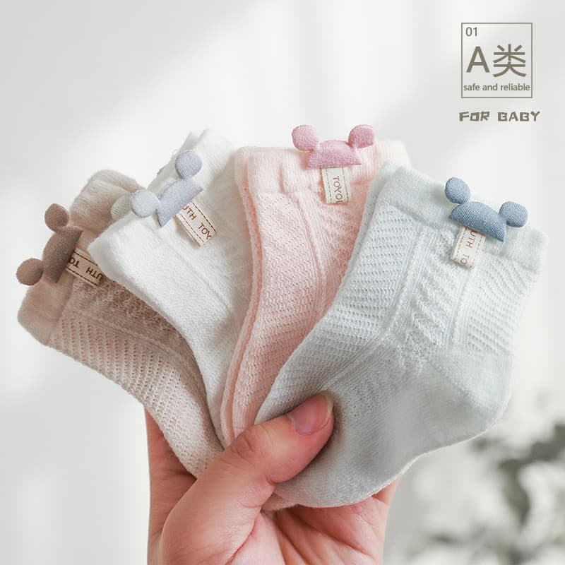 Newborn Baby Socks Summer Thin Seamless Super Cute Mid-Calf Short Socks 0-6 Months Wholesale Baby