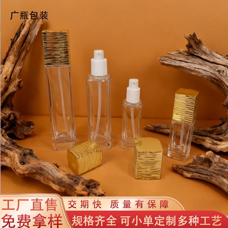 Factory High-End Custom Transparent Glass Bottle 120ml Lotion Serum Glass Bottle 50g Cream Jar