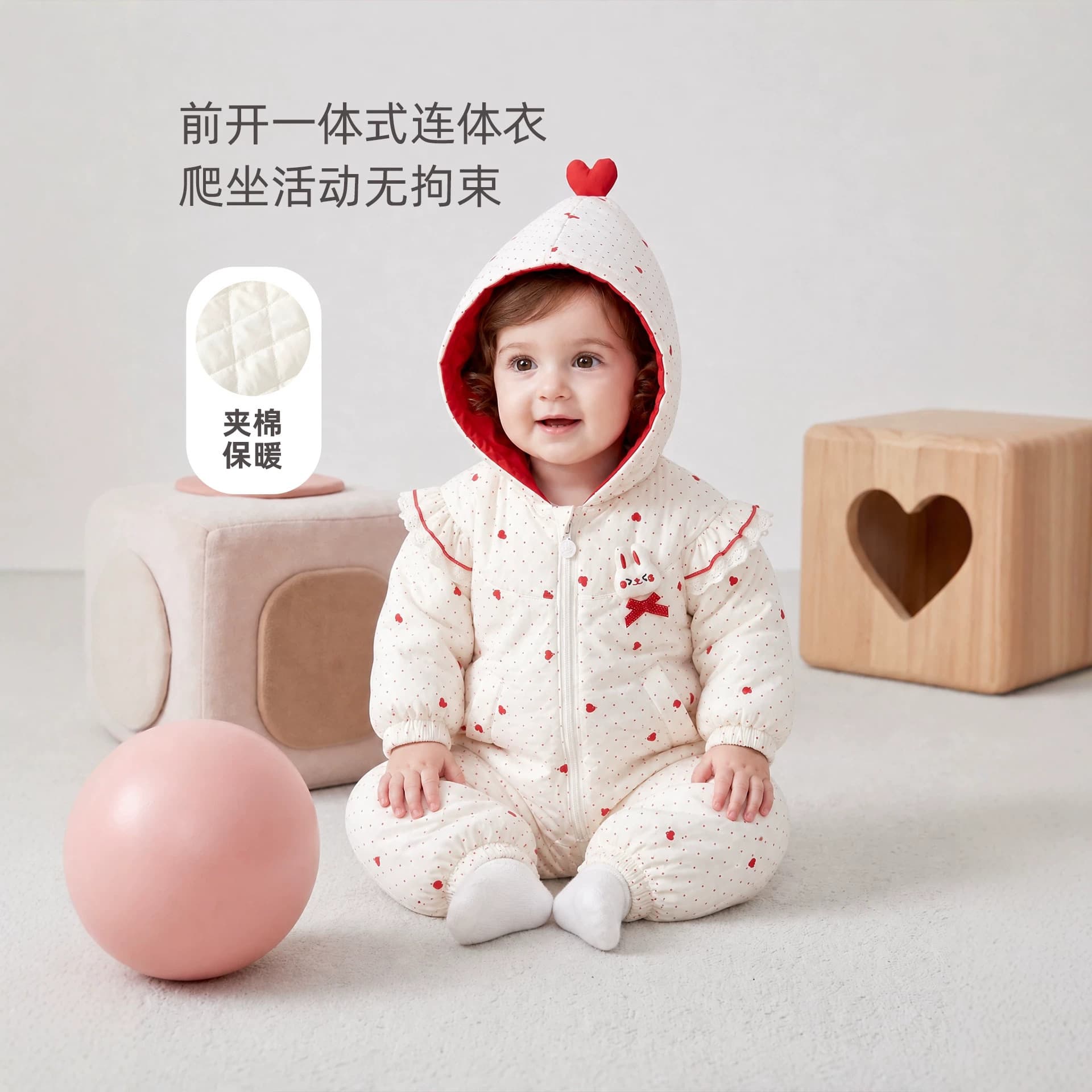 Baby Clothes Autumn Winter Thin Fleece Thickened Newborn Girls Romper Hooded Princess Outdoor Coat Cotton Padded Jacket
