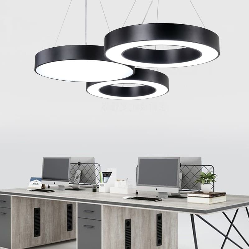 Creative LED round pendant lights, office lights, shop lobby industrial style cord-hung lights, circular irregular shaped lights manufacturer