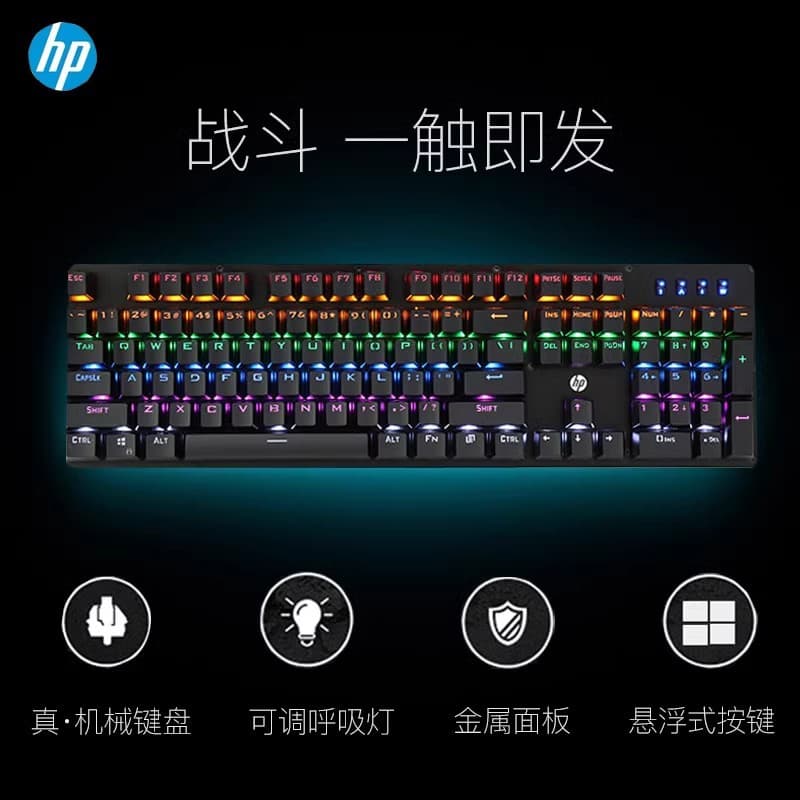 For GK100F Mixed Light Blue Switch Mechanical Keyboard USB for Laptop Desktop PC Gaming Keyboard