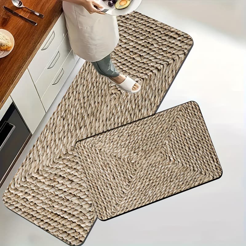 Factory Direct Diatom Mud Floor Mat Cross-Border Simple Mat Stain-Resistant Washable Non-Slip Mat Two-Piece Set Kitchen Floor Mat