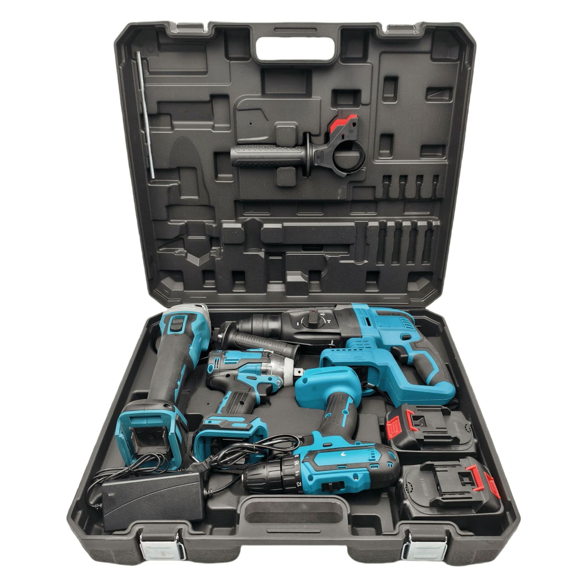 Source Factory Lithium Power Tool Set: Cordless Hammer Drill, Angle Grinder, Electric Drill, Impact Wrench for Foreign Trade and Domestic Sales