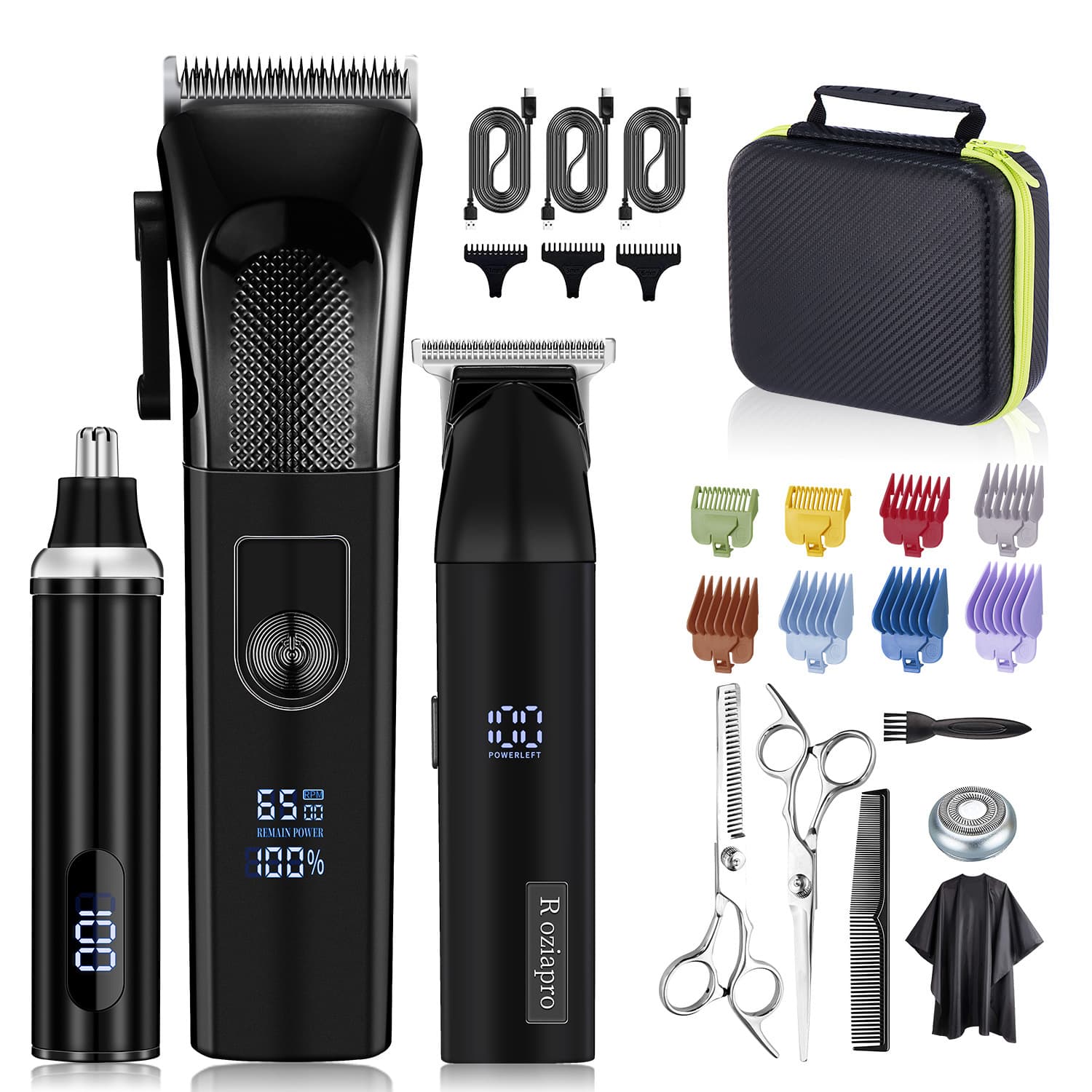 Men's Professional Hair Clipper Set Precision Shaver Rechargeable Hair Clipper Electric Nose Hair Trimmer