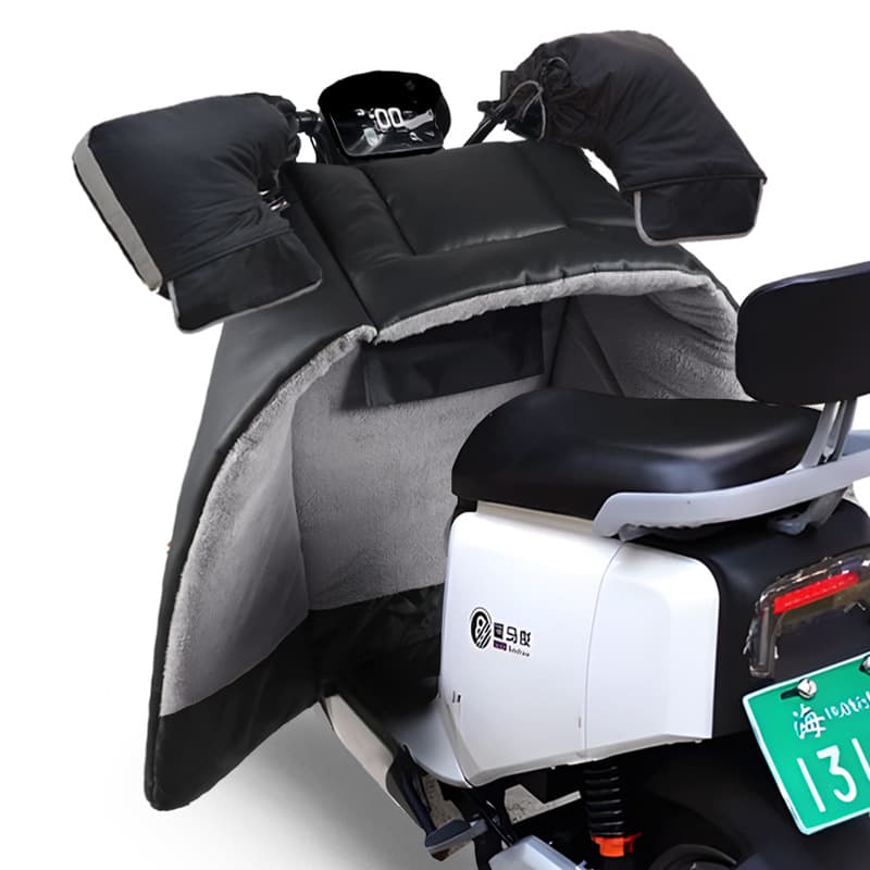 Winter Detachable Electric Motorcycle Windshield Cover Fleece-Lined Thickened Large PU Leather Waterproof Battery Bike Leg Windshield 25