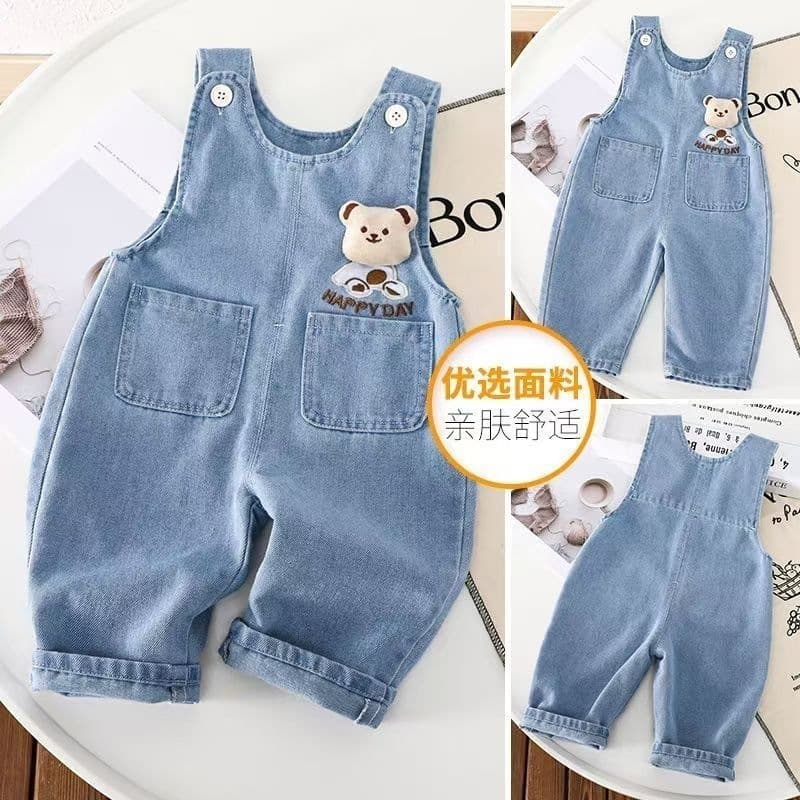 Baby Denim Overalls Spring Autumn Fashion New Boys Girls Trendy Adjustable Crotch Casual Pants Baby Pants Spring