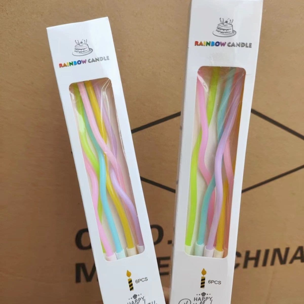 Birthday Candles Curved Candles Gold-Plated Party Colorful Cake Candles Trendy Decoration Birthday Cake Candles
