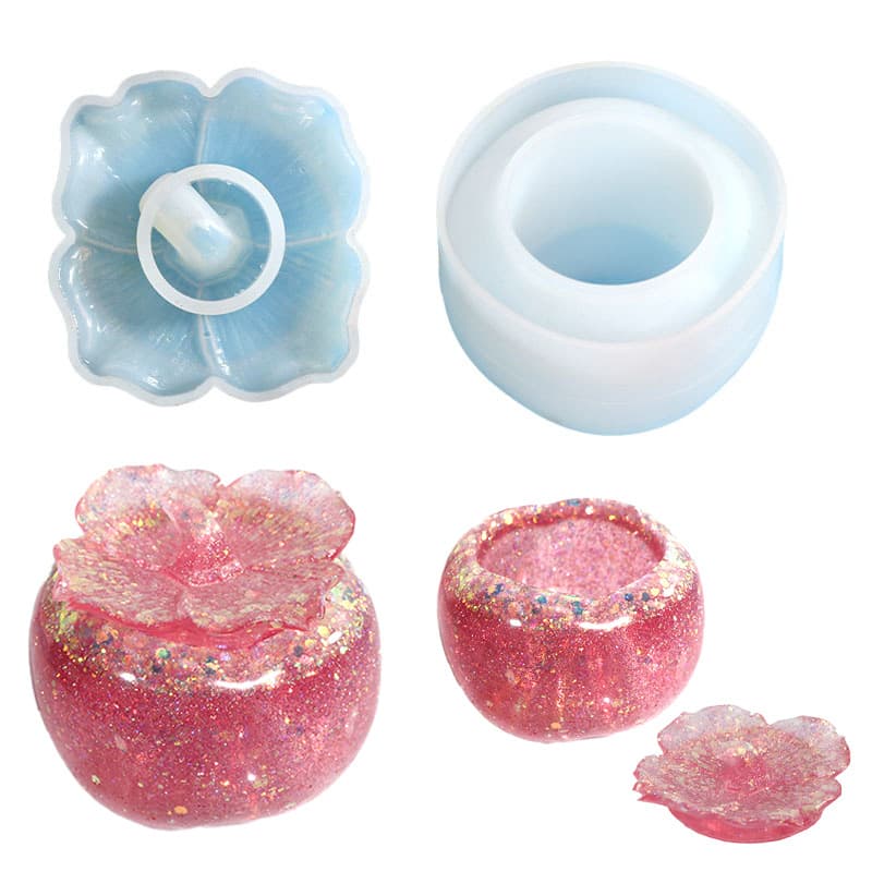 New DIY Epoxy Resin Mold Persimmon Auspicious Storage Box Mold Jewelry Jar Silicone Mold Cross-Border Supply