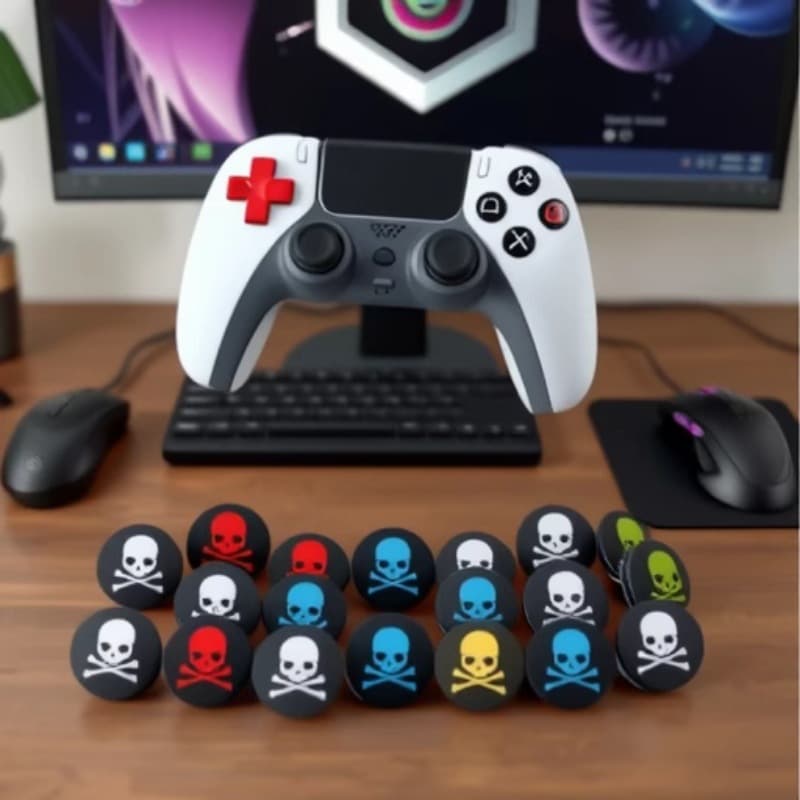 Silicone Joystick Cap for PS5/PS4/PS3/PS2/XBOX360/Xbox - Skull Design Silicone Cap