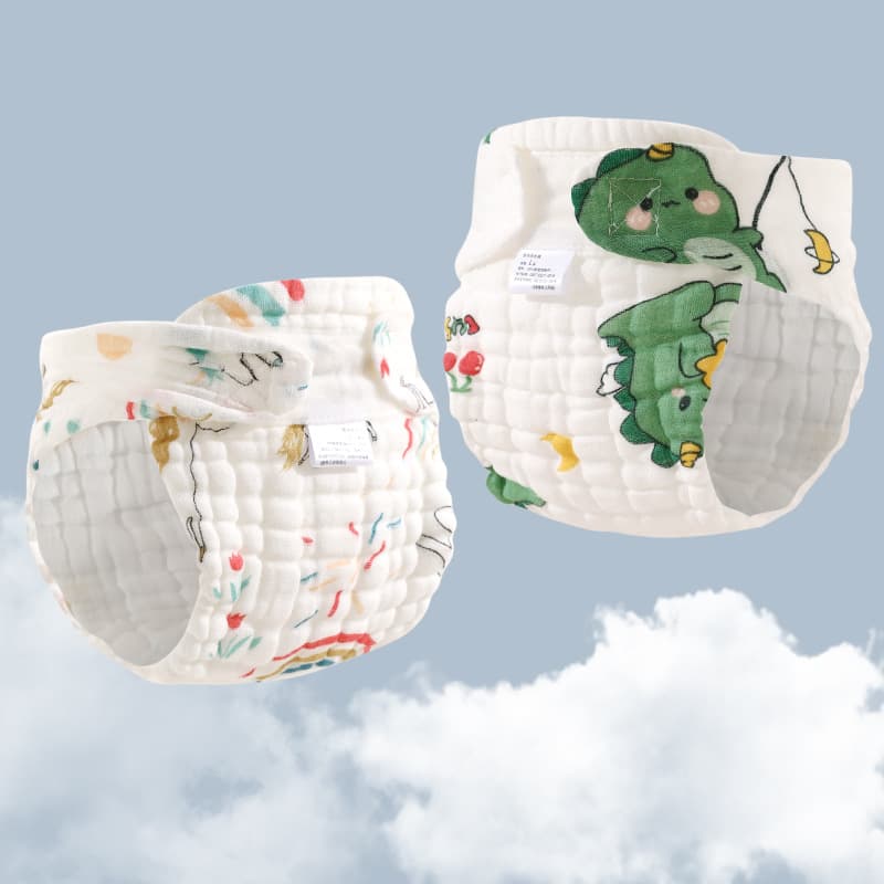 All-in-one washable baby diaper pants, breathable Class A gauze cotton diapers for newborns, suitable for all seasons