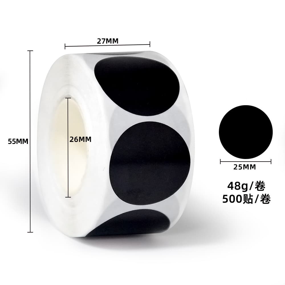 Color Dot Copperplate Paper Label Roll, Round Sealing Stickers, Blank Handmade Classification Marking Stickers, Round