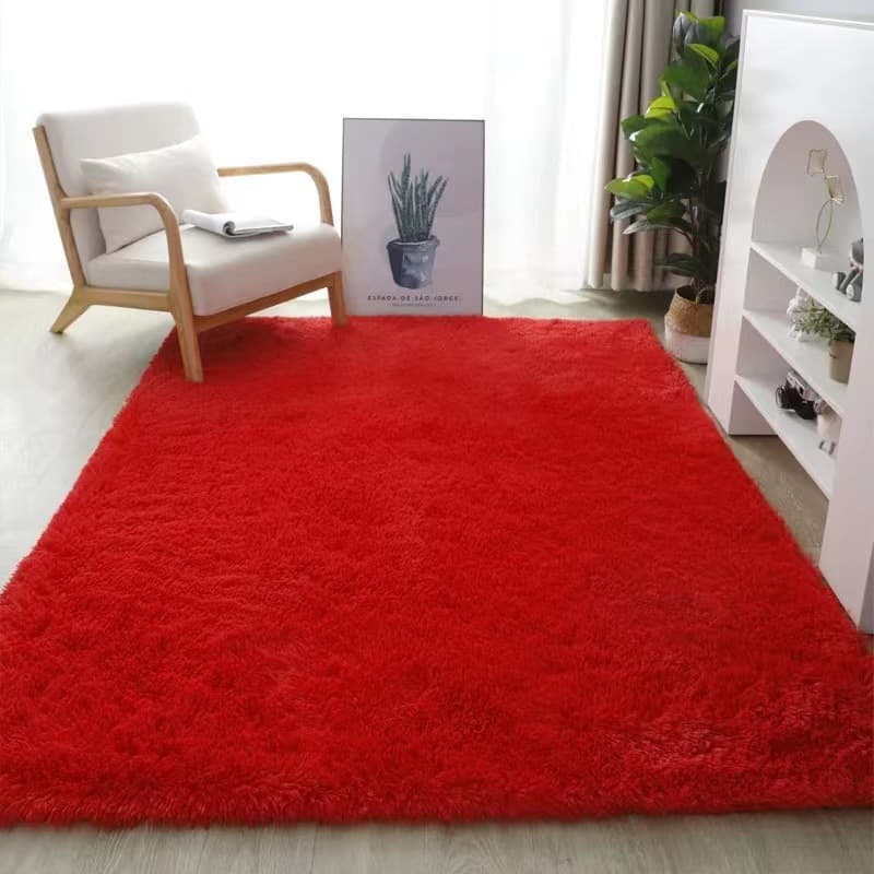 Nordic Ins Style Long Plush Bedside Rug for Girls' Bedroom, Living Room Sofa Carpet, Wholesale