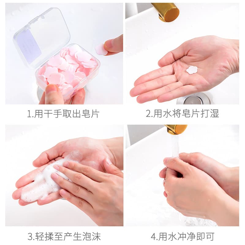Soap Sheets Travel Portable Disposable Hand Wash Soap Flakes for Kids Hand Soap Paper On-the-Go Travel Essential