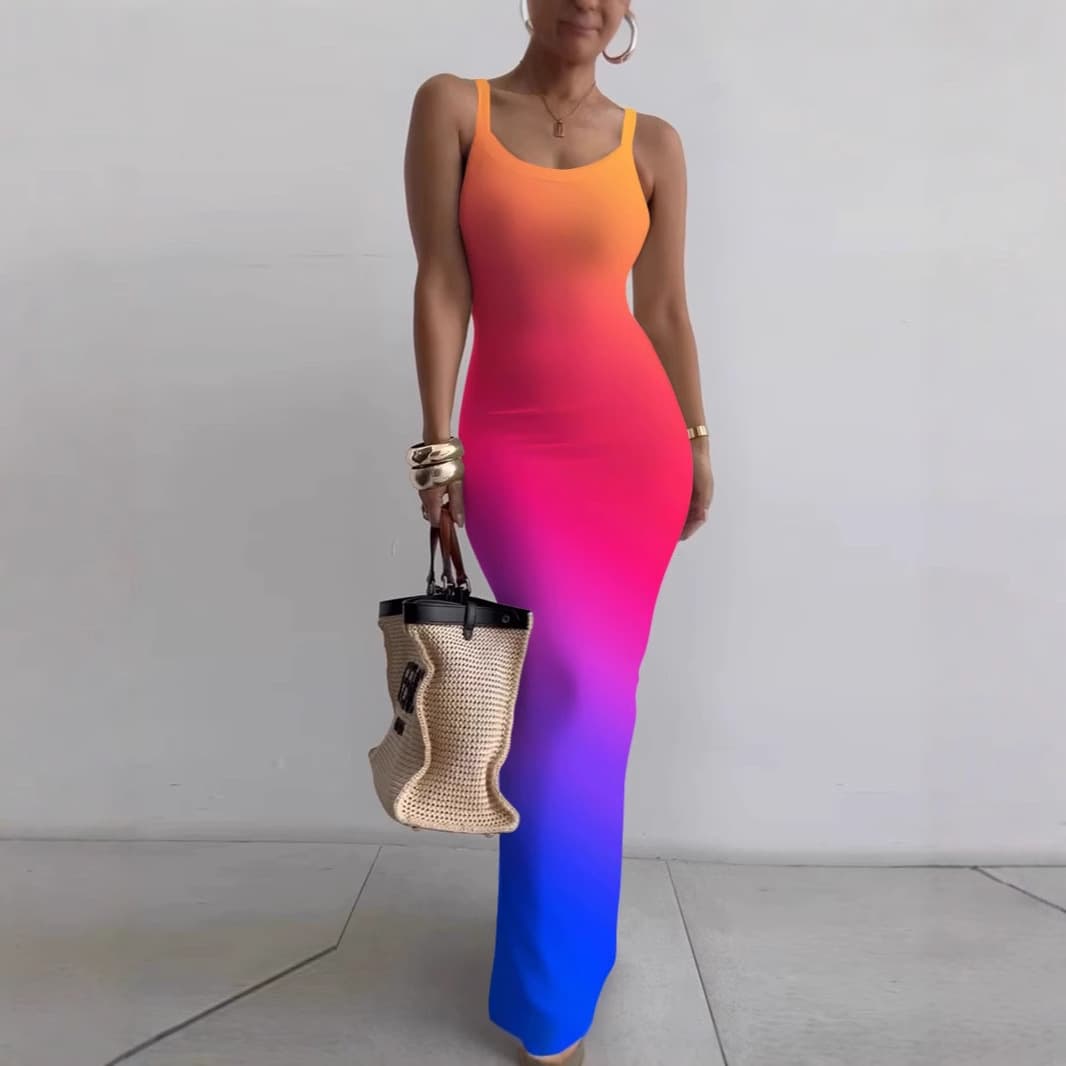 Hot 2024 summer new cross-border Amazon AliExpress best-selling suspender slim tight long skirt
