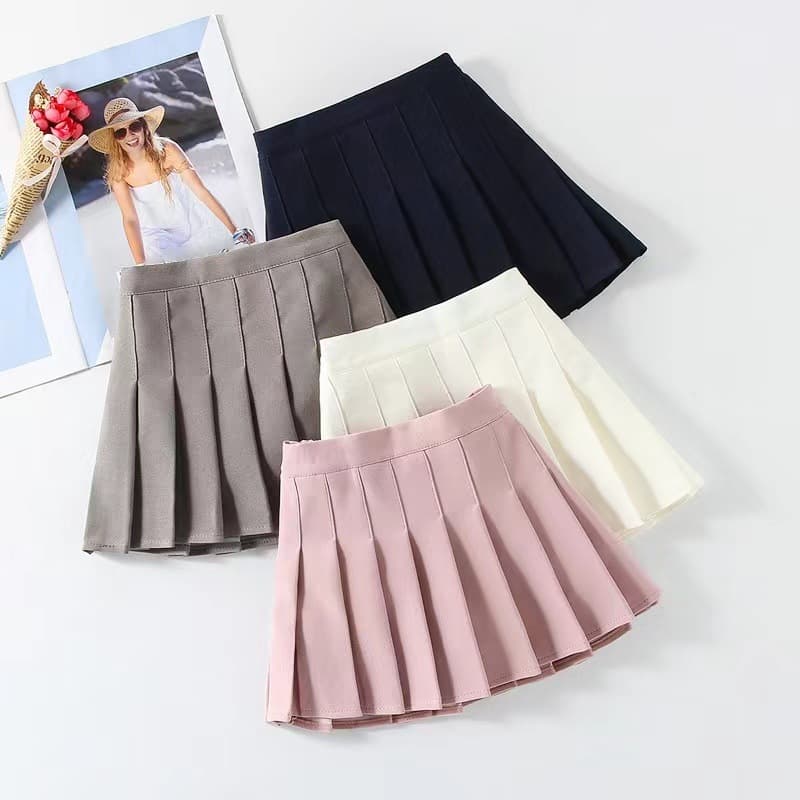 White Gingham Plaid Pleated Mini Skirt for Elementary School Girls Spring Autumn College Style JK Uniform Cotton Blend Skirts