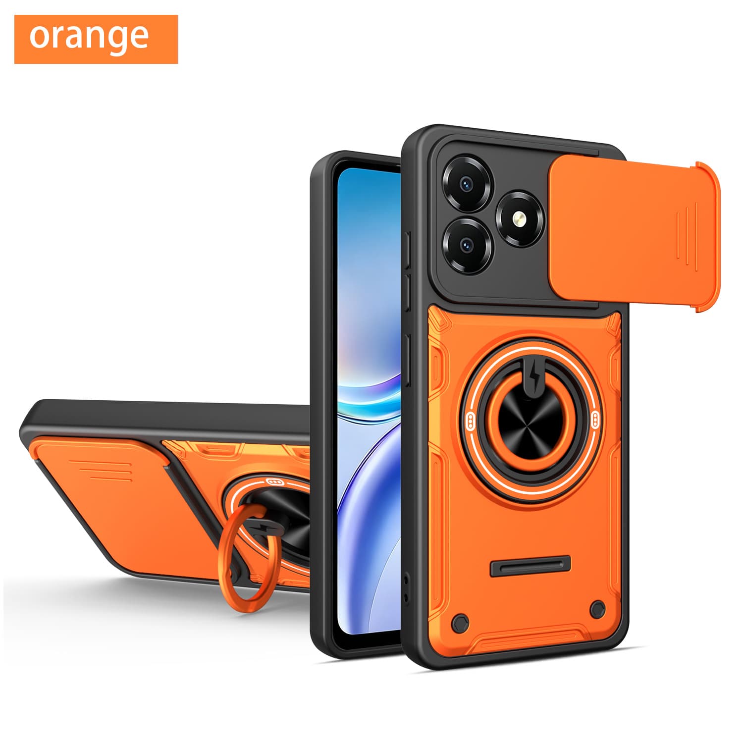 Case for ZTE Nubia A36 4G, Lens Protection Cover, Shockproof Ring Rotating Stand Protective Case