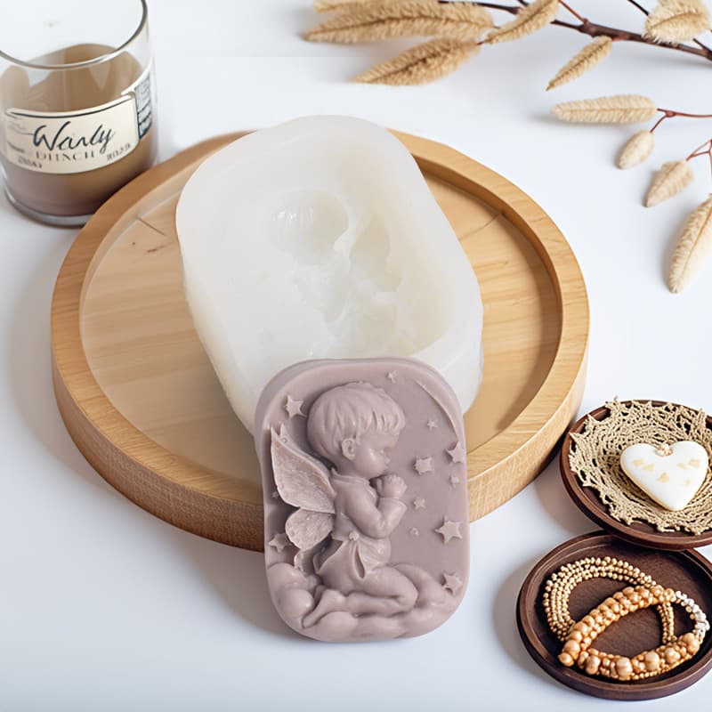Amazon Hot Selling Square Baby Boy Angel Soap Handmade Soap Fondant Chocolate Liquid Silicone Mold