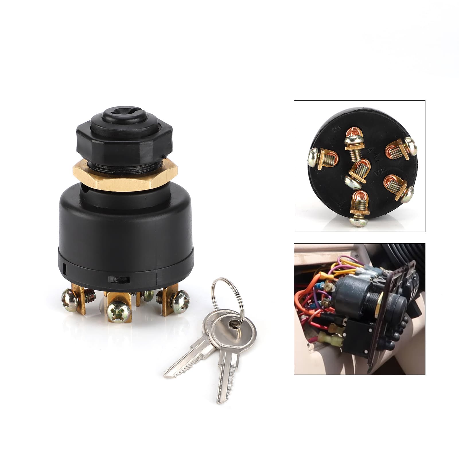 Car Motorcycle Modified Ignition Switch 12/24V Custom Ignition Lock Ignition Switch