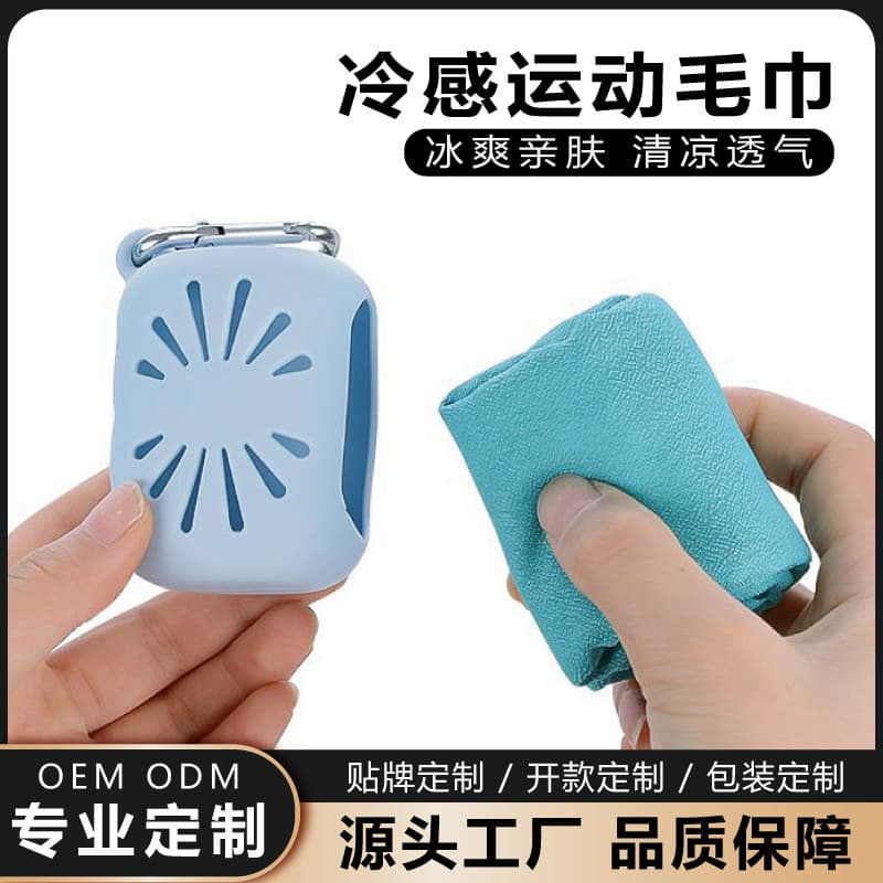 Sports Travel Silicone Storage Portable Absorbent Quick-Dry Towel, Microfiber Sports Towel, Instant Cooling Towel