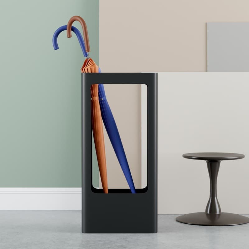 Household entrance umbrella storage rack and organizer, entryway umbrella stand, rectangular drip tray umbrella bucket
