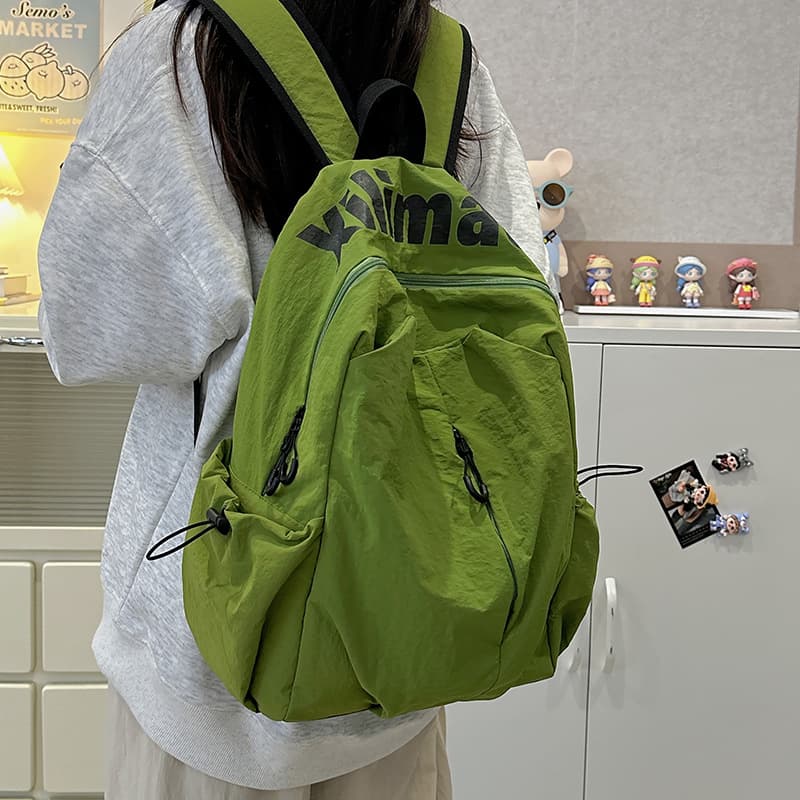 Ins Style Lightweight Water-Resistant High School Student Unisex Large Capacity Sports Outdoor Backpack Travel Bag