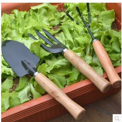 Gardening 3-Piece Set: Flower Planting Tools, Vegetable Gardening Tools, Succulent Tools, Small Shovel, Small Rake, Balcony Potting Supplies