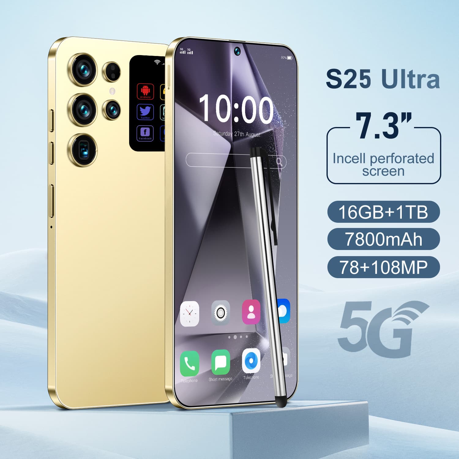 Smartphone S26 Ultra HD Large Screen 16+1T Spot Android Source Factory Directly Shipped Dual SIM Dual Standby