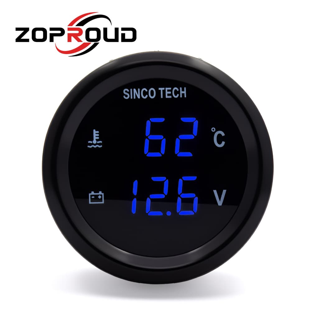 Car Modification Gauge Digital Display 52MM Tachometer Boost Water Temperature Oil Temperature Oil Pressure Air-Fuel Ratio Voltage Gauge 12V