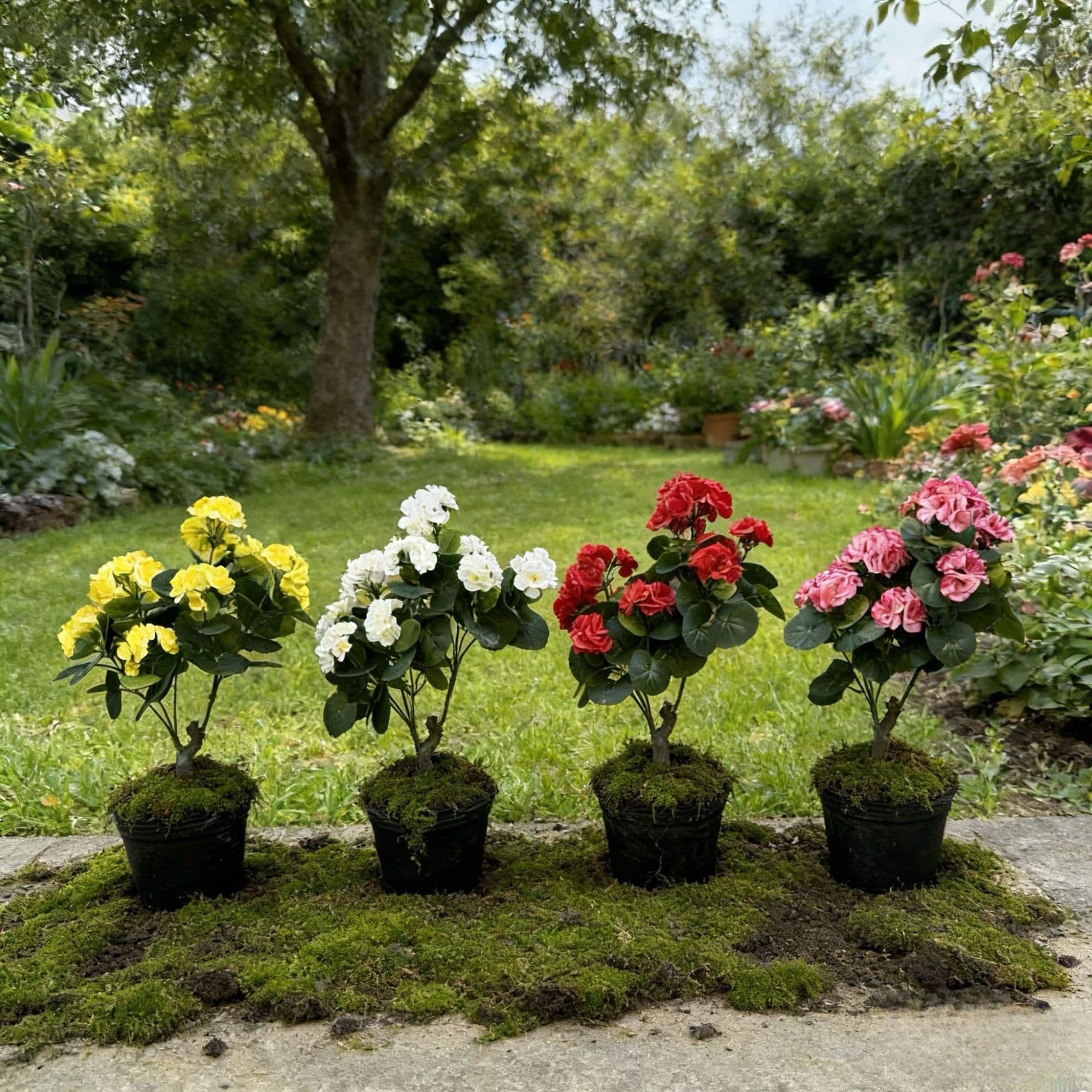 Cross-border Amazon hot model simulated potted plants simulated crabapple flower potted plants indoor home decoration outdoor courtyard decoration